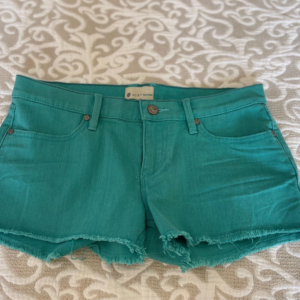 Roxy turquoise denim shorts
